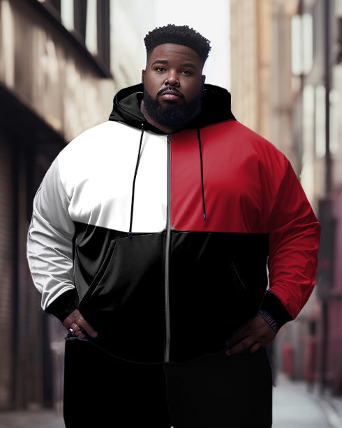 Big & Tall Colorblock Hoodie Sweatpants Set for big men view 2