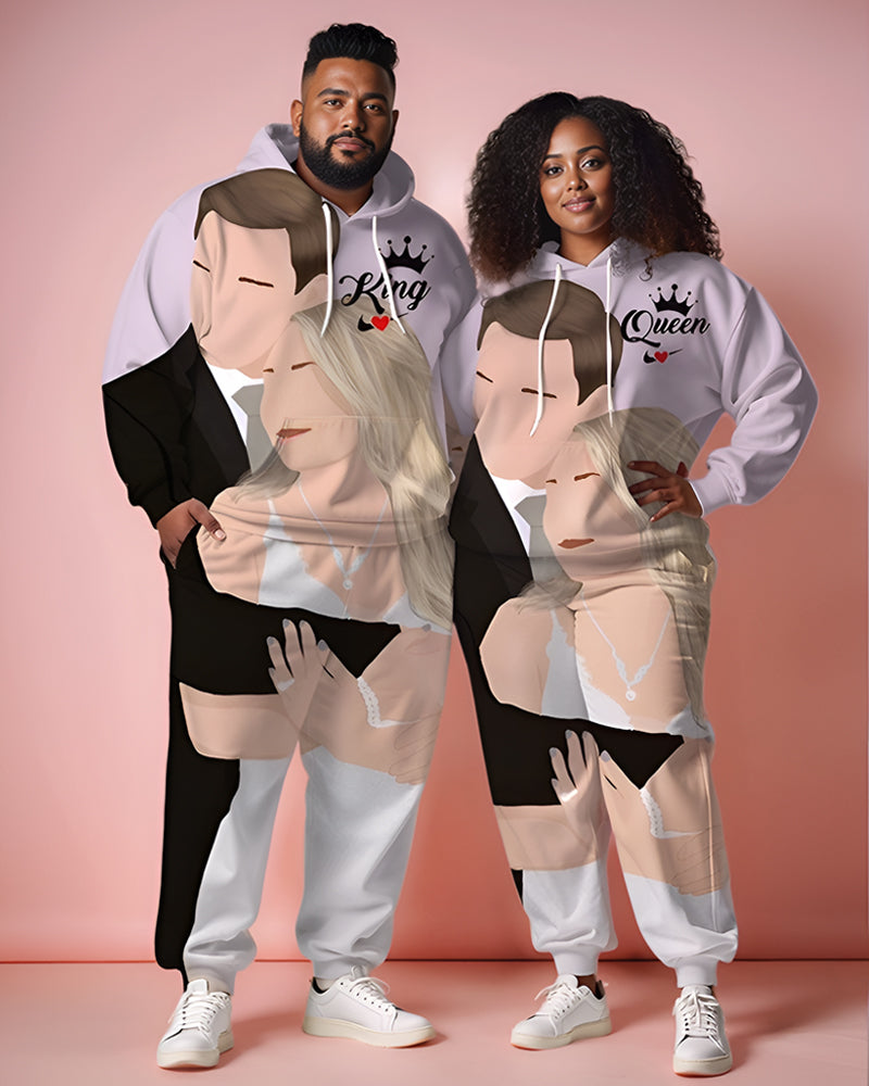 Big & Tall Graphic Hoodie Sweatpants Set for big men view 1