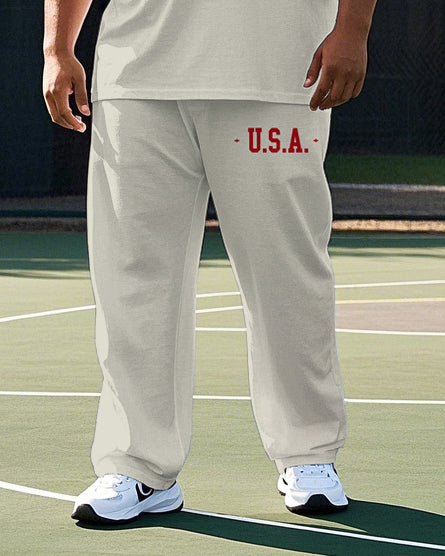 Big & Tall Graphic T-Shirt Pants Set for big men view 3