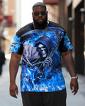 Big & Tall Blue Skull T-Shirt for big men