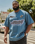 Big & Tall Denim Washed Graphic T-Shirt for big men