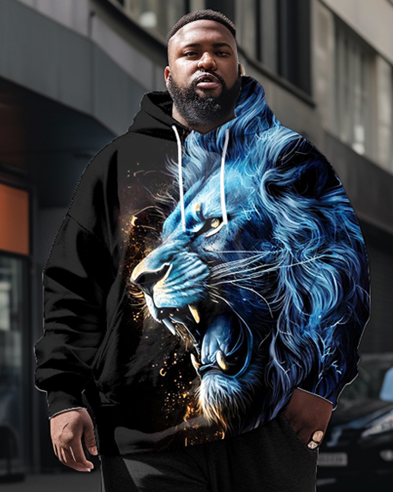 Big & Tall Streetwear Hoodie Sweatpants Set for big men view 2