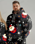 Big & Tall Black Graphic Hoodie Sweatpants Set for big men view 3