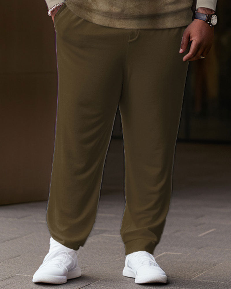 Big & Tall Colorblock T-Shirt Pants Set for big men view 3