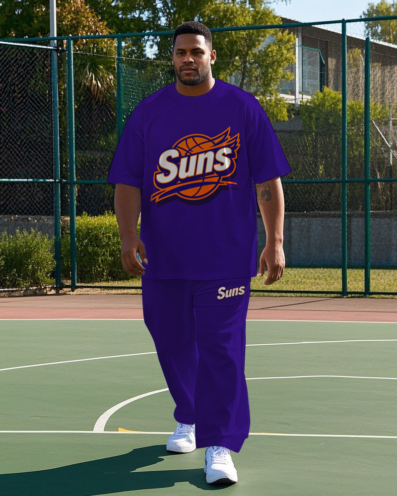 Big & Tall Graphic T-Shirt Pants Set for big men view 1
