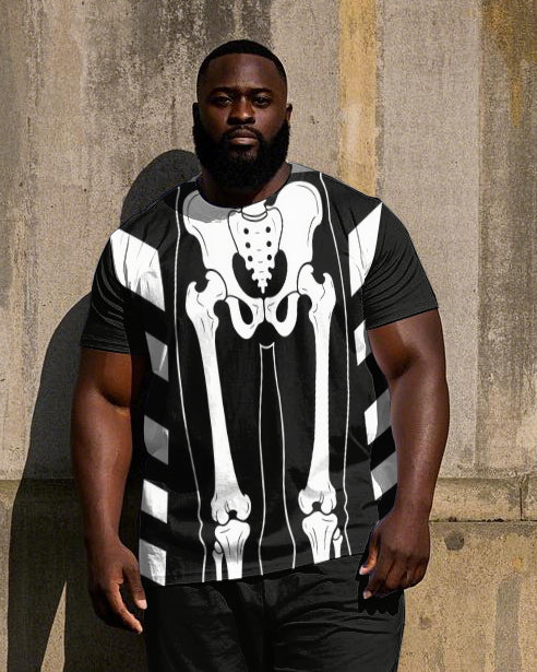 Big & Tall Streetwear T-Shirt Shorts Set for big men view 2