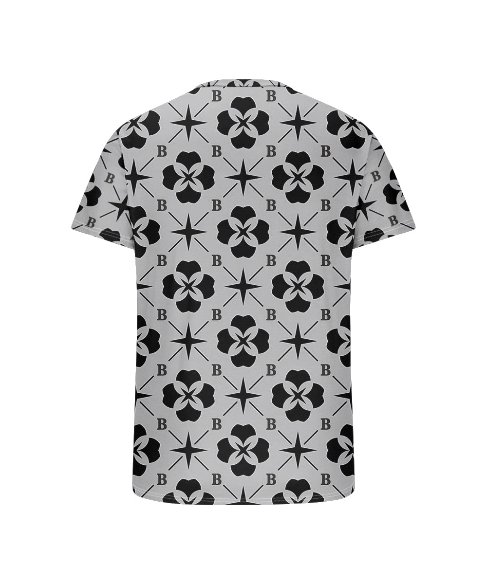 Big & Tall Gray Geometric Graphic T-Shirt for big men view 5