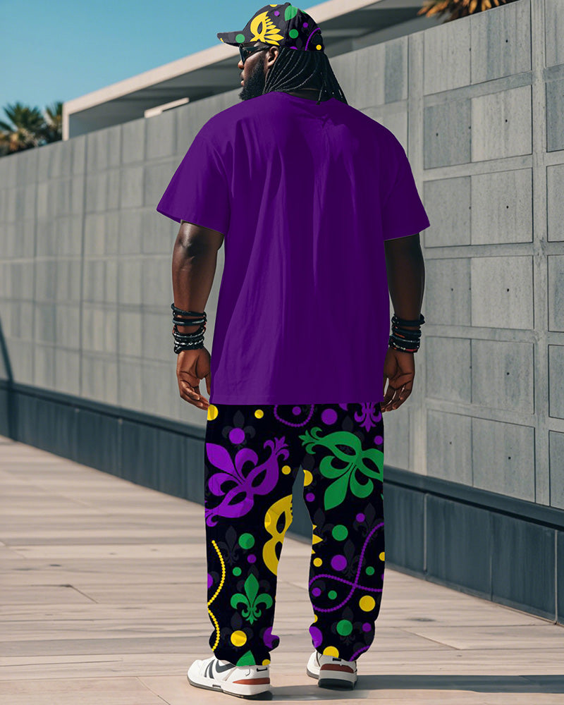 Big & Tall Graphic Graffiti T-Shirt Pants Set for big men view 4
