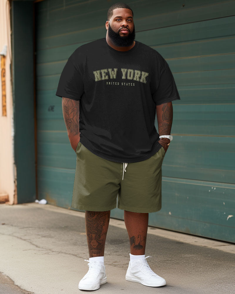 Big & Tall Graphic T-Shirt Shorts Set for big men view 1
