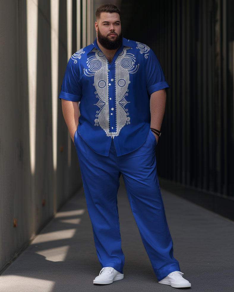 Big & Tall Gradient Shirt Pants Set for big men view 1
