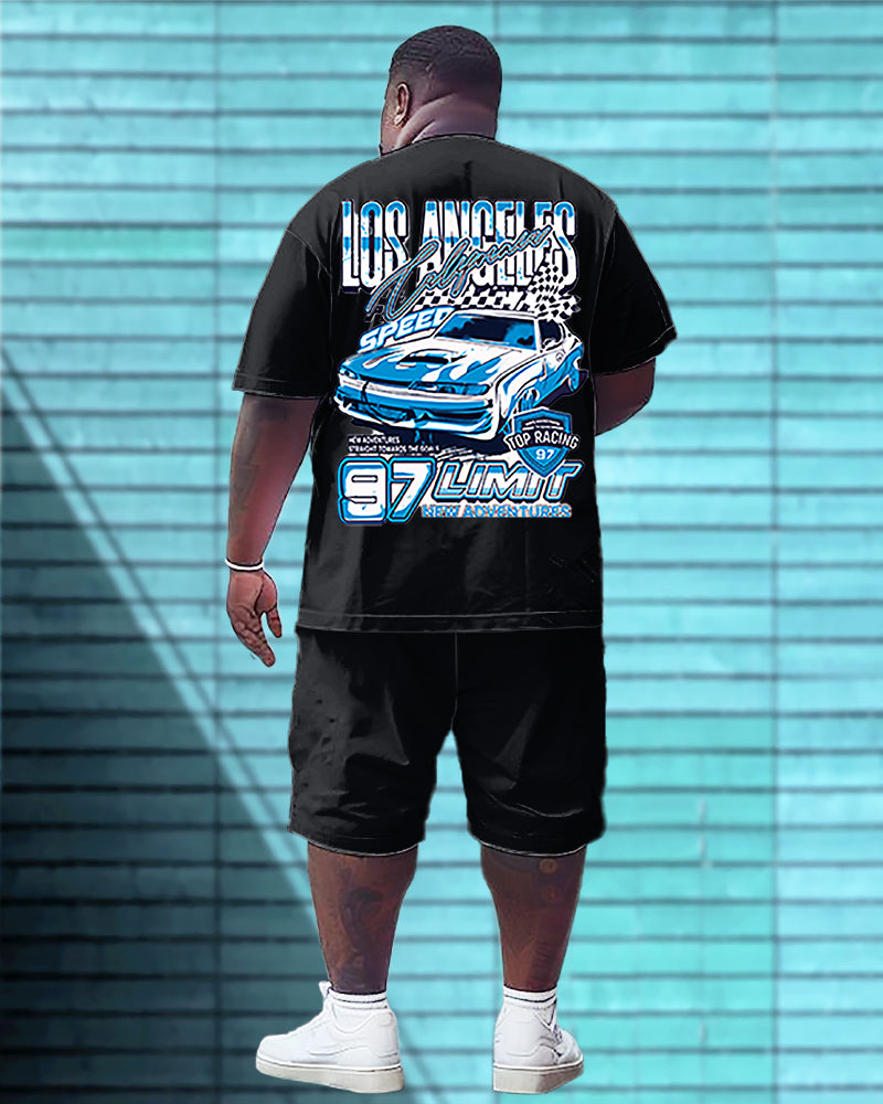 Big & Tall Graphic T-Shirt Shorts Set for big men view 2
