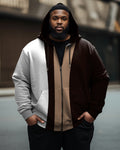 Big & Tall Colorblock Graphic Hoodie Sweatpants Set for big men