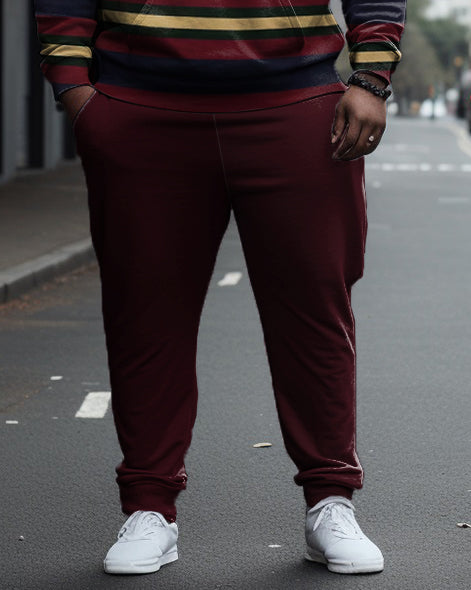 Big & Tall Striped Hoodie Sweatpants Set for big men view 3