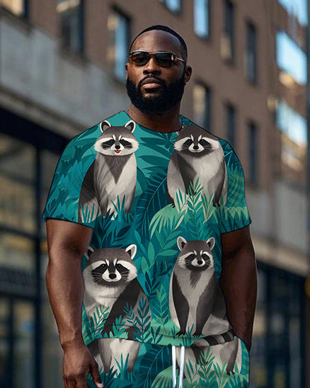 Big & Tall Streetwear T-Shirt Shorts Set for big men view 2