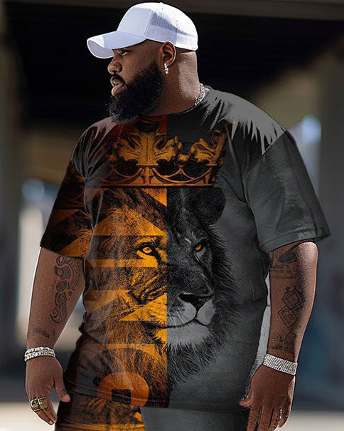 Big & Tall Graphic Streetwear Two-piece Set for big men view 2