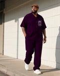 Big & Tall Red Vintage T-Shirt Pants Set for big men view 1
