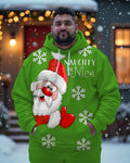 Big & Tall Green Graphic Hoodie Sweatpants Set for big men view 1