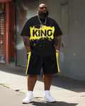 Big & Tall Graphic T-Shirt Shorts Set for big men view 1