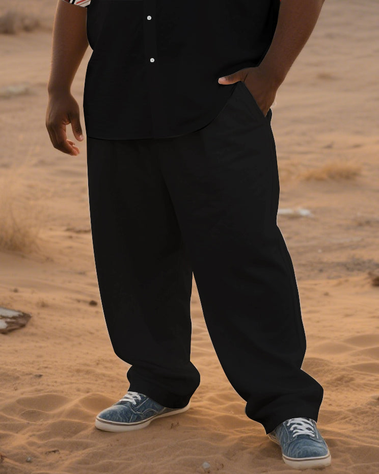 Big & Tall Western T-Shirt Pants Set for big men view 3