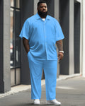 Big & Tall Blue Solid Color Jeans for big men view 1