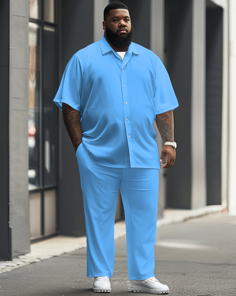 Big & Tall Blue Solid Color Jeans for big men view 1