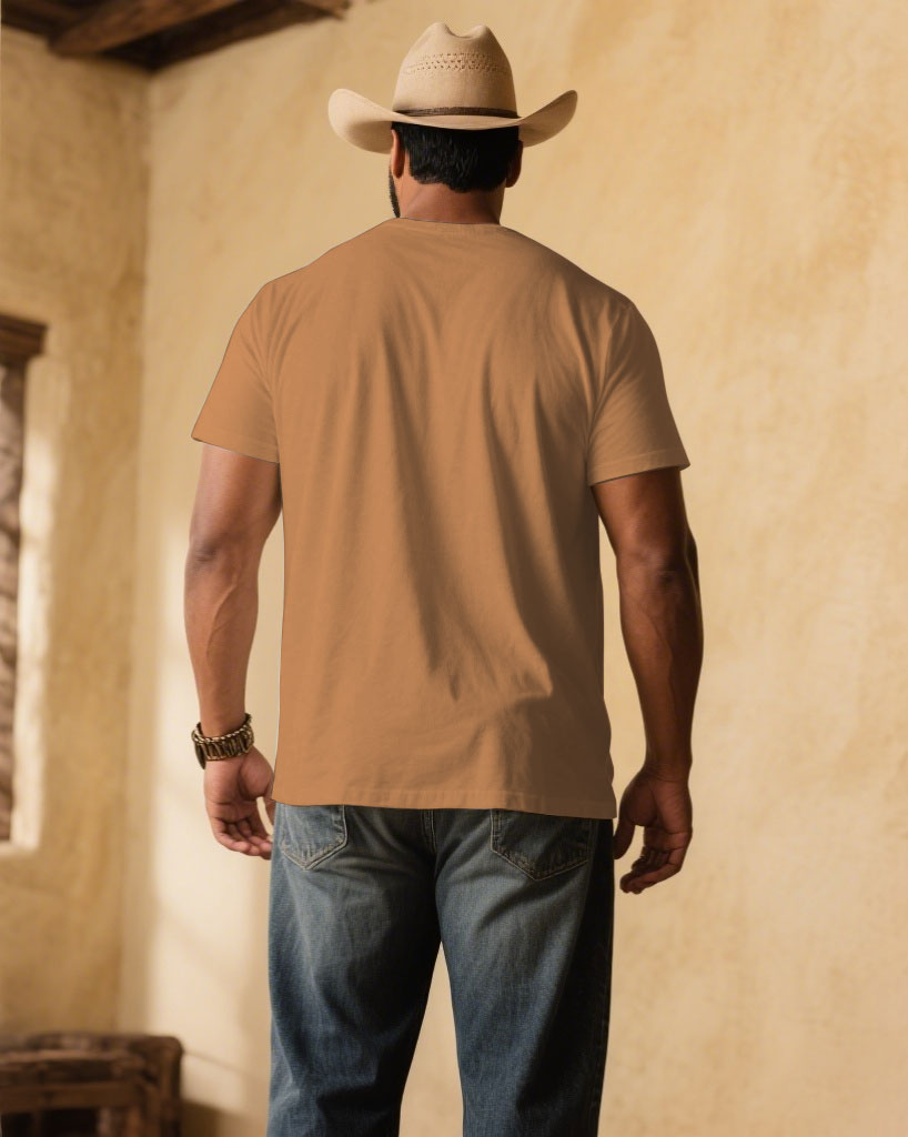 Big & Tall Khaki Western T-Shirt for big men view 2