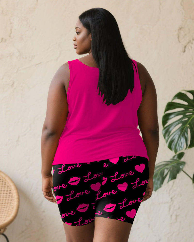 Big & Tall Red Graphic Two-piece Set for big men view 5