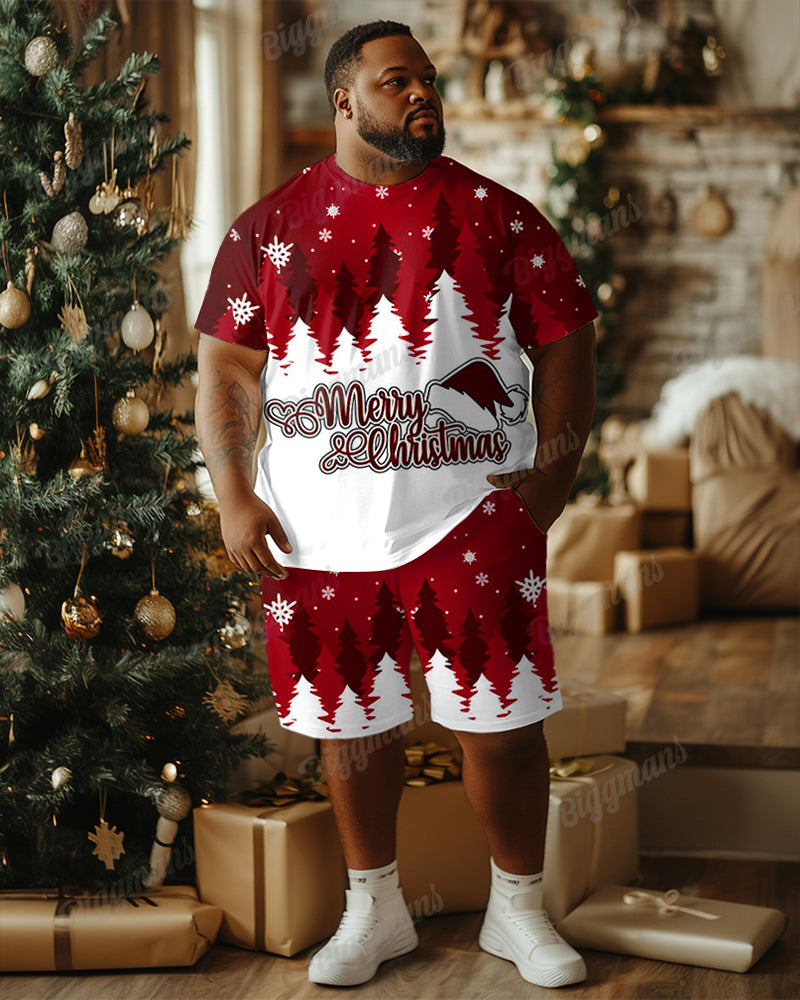 Big & Tall Graphic T-Shirt Shorts Set for big men view 1
