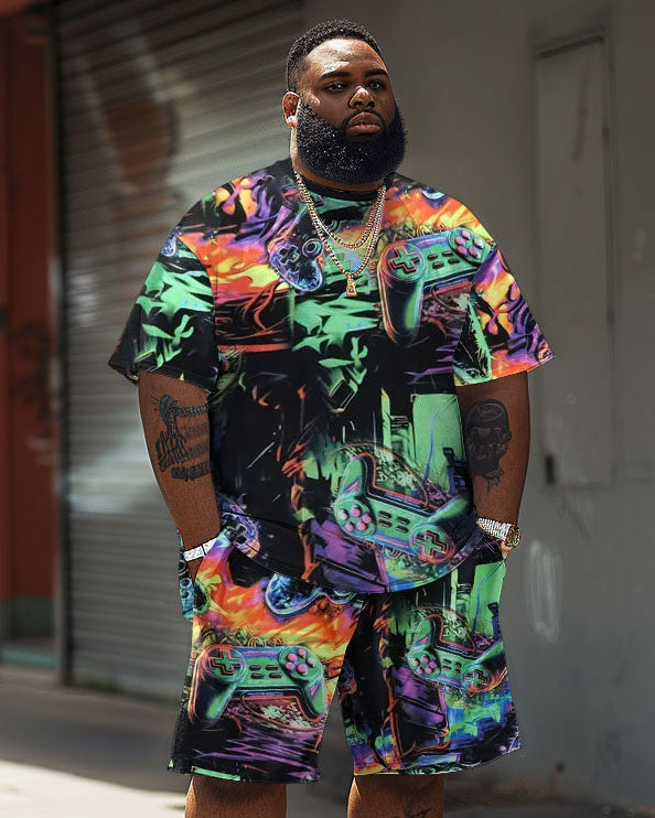 Big & Tall Streetwear T-Shirt Shorts Set for big men view 1