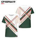 Big & Tall Green Geometric Striped T-Shirt for big men view 3