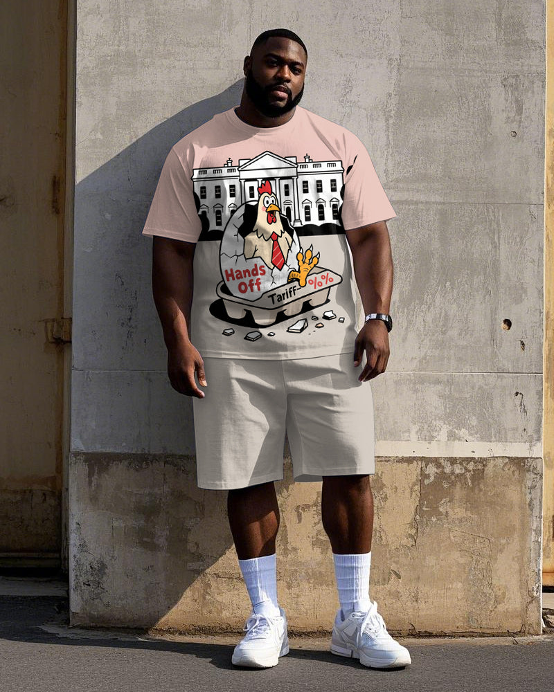 Big & Tall Graphic T-Shirt Shorts Set for big men view 1