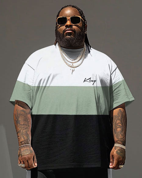Big & Tall Graphic T-Shirt Shorts Set for big men view 3