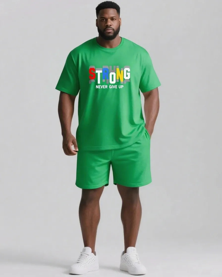Big & Tall Graphic Streetwear Two-piece Set for big men view 9
