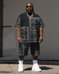 Big & Tall Graphic T-Shirt Shorts Set for big men view 2