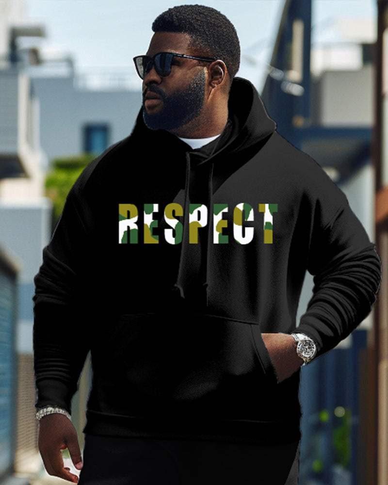 Big & Tall Graphic Patchwork Hoodie for big men view 2