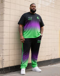 Big & Tall Gradient Athletic T-Shirt Pants Set for big men view 1