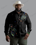 Big & Tall Splash Ink Long Sleeve Shirt for big men