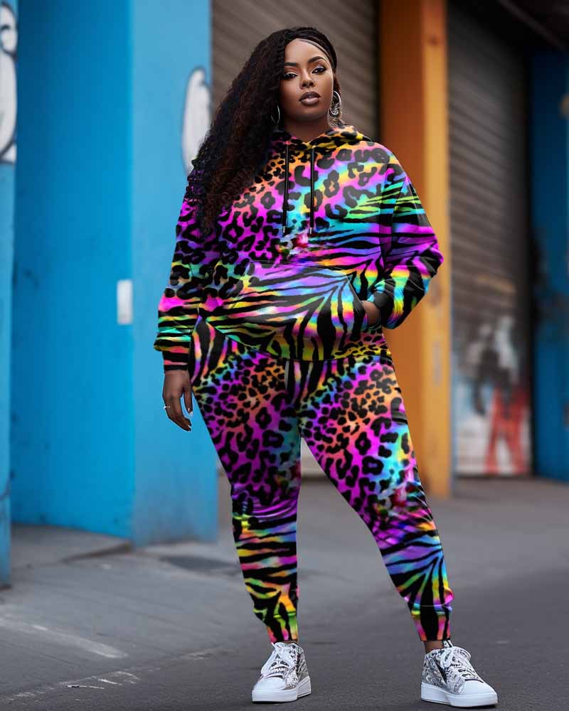 Big & Tall Graphic Graffiti Hoodie Sweatpants Set for big men view 1