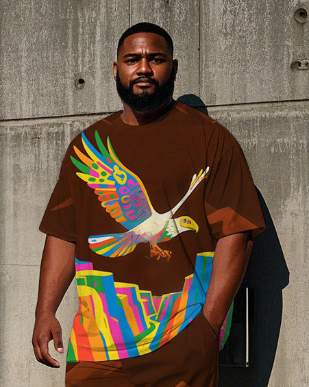 Big & Tall Streetwear T-Shirt Pants Set for big men view 2