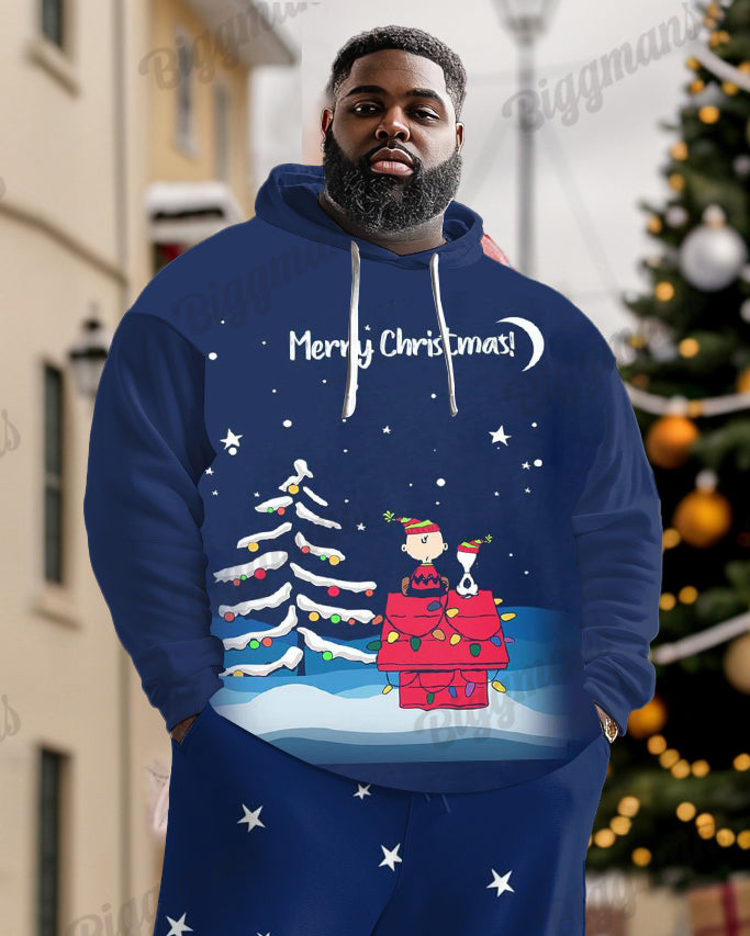 Big & Tall Streetwear Hoodie Sweatpants Set for big men view 2