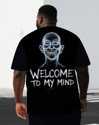 Big & Tall Graphic T-Shirt Shorts Set for big men view 2