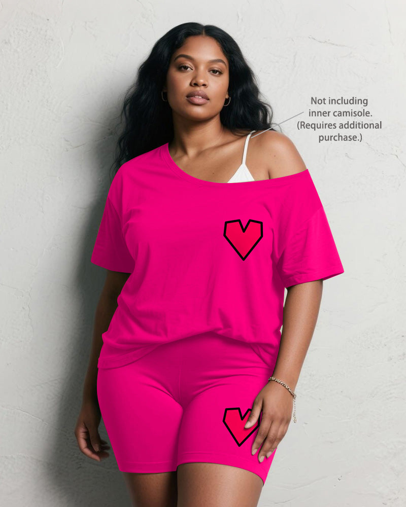 Big & Tall Red Geometric Two-piece Set for big men view 2