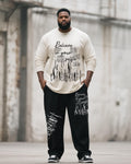 Big & Tall Graphic Graffiti T-Shirt Pants Set for big men view 1