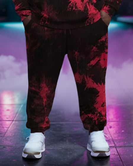Big & Tall Graphic Vintage Hoodie Sweatpants Set for big men view 3
