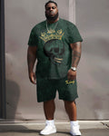 Big & Tall Graphic Streetwear T-Shirt Shorts Set for big men view 1