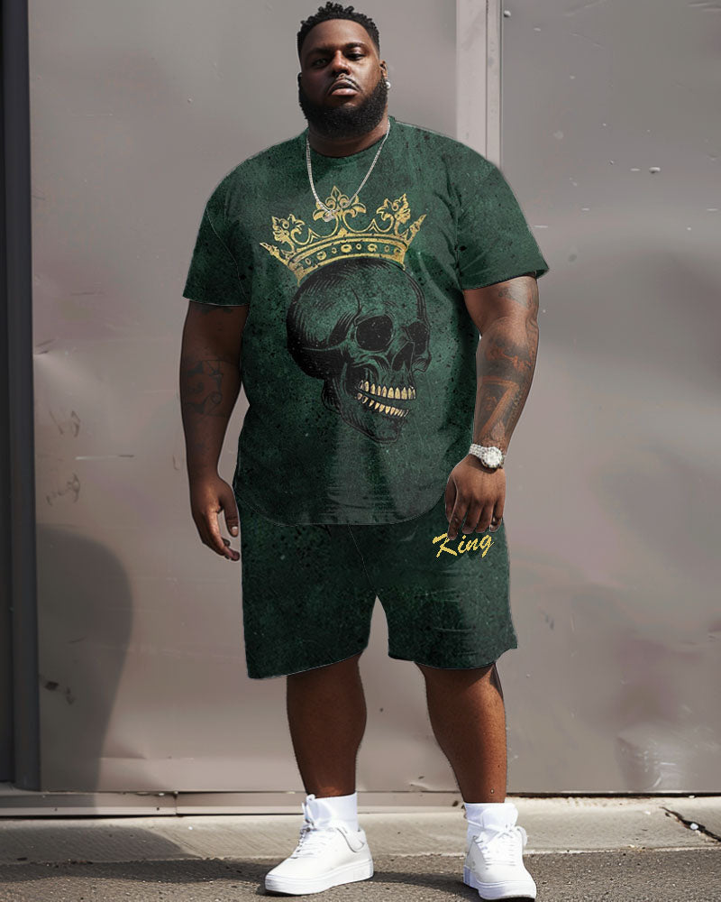 Big & Tall Graphic Streetwear T-Shirt Shorts Set for big men view 1