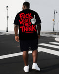 Big & Tall Graphic Streetwear Two-piece Set for big men view 1