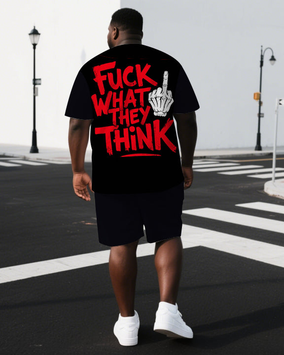 Big & Tall Graphic Streetwear Two-piece Set for big men view 1