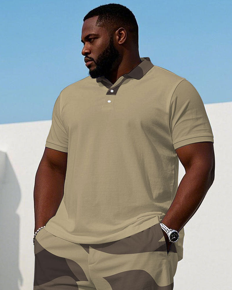 Big & Tall Khaki Geometric Jeans for big men view 2