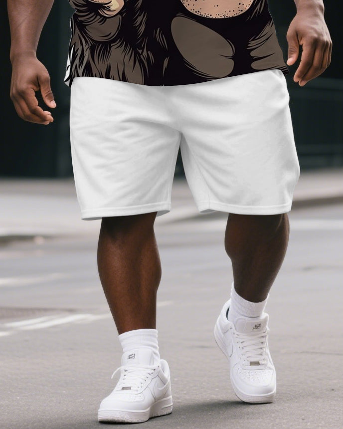 Big & Tall Streetwear T-Shirt Shorts Set for big men view 3